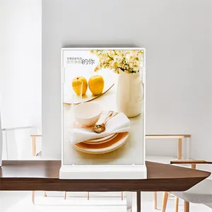 Ucuz A4 A5 a6 çift taraflı akrilik reklam çerçevesi masa menü fotoğraf posteri ekran standı