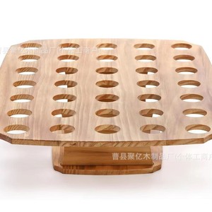 Expositor de helados cuadrado de madera, soporte de bambú para sobremesas y pasteles con múltiples compartimentos para fiestas - Product Image 4