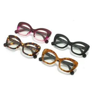 HS3662แว่นสายตาทรงผีเสื้อกรอบพลาสติก1ชิ้นแว่นตาอ่านหนังสือปรับแก้ได้สำหรับทั้งหญิงและชายแฟชั่น