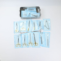 Kit chirurgical vétérinaire professionnel de 24 pièces en acier inoxydable pour la stérilisation des chiens et des chats, avec boîte de stérilisation en aluminium