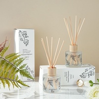 Grand ornement en verre dépoli de 200ml diffuseur de roseaux d'huile essentielle d'aromathérapie sans flamme désodorisant de parfum de longue durée