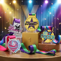 Médaille de concours personnalisée en alliage de zinc gravée avec ruban pour festival de danse, performance artistique, trophée pour participants