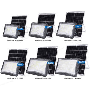 كشاف شمسي خارجي بقوة 100 واط فائق السطوع بهيكل من البلاستيك ABS مع عدسة وشحن سريع وتحكم بالإضاءة - Product Image 4