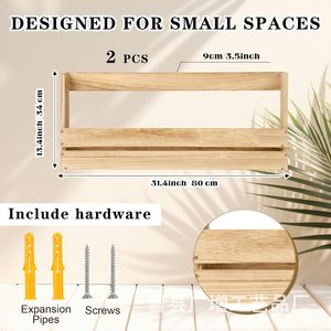 Guangzeng Wooden Wall Mounted <b>Shoe</b> Rack Natural Color <b>Space</b> <b>Saving</b> For Living Room Bedroom <b>Storage</b> - Product Image 4