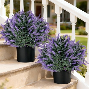 Here Artificial Christmas <b>Trees</b> With Red Berries And Purple Flowers <b>Outdoor</b> Decor Greenery Single Branch Plastic Material - Product Image 3