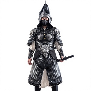 Armatura Completa da Guerriero Mongolo Antico Indossabile Stile <span class=keywords><strong>Gengis</strong></span> Khan con Cappello di Pelliccia per Costume di Rievocazione Storica - Product Image 1