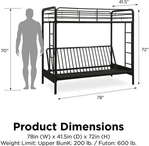 Giường Đôi Và Giường Sofa Chuyển Đổi Với Khung Kim Loại Và Thang - Product Image 5