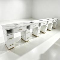 Table de manucure personnalisée avec collecteur de poussière intégré, prise de courant et armoire de rangement pour salon de manucure