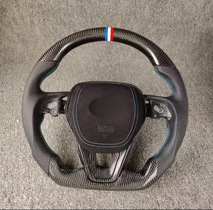 Volant <span class=keywords><strong>sport</strong></span> en cuir de qualité supérieure avec fibre de carbone pour Camry 8ème génération / <span class=keywords><strong>Corolla</strong></span> 12 / Harrier / Venza - Affichage LED Supra - Product Image 2