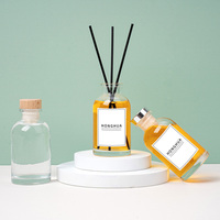 Vente en gros de flacons diffuseurs de parfum en verre ronds vides de 100 ml avec boîtes d'emballage personnalisées pour l'utilisation d'huiles essentielles