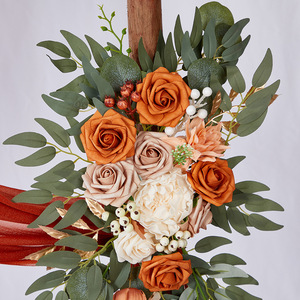 Arche <span class=keywords><strong>de</strong></span> mariage <span class=keywords><strong>cadre</strong></span> <span class=keywords><strong>de</strong></span> support artisanat fait à la main fleur artificielle matériel amical mur préservé Rose centres <span class=keywords><strong>de</strong></span> table pour la fête - Product Image 4