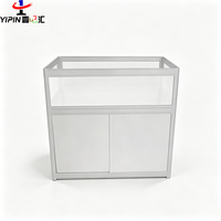 Présentoir à bijoux personnalisable en profilés d'aluminium, vitrine en verre pour exposition commerciale