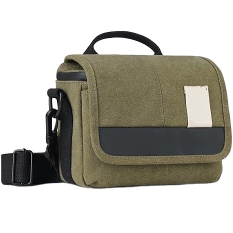 Camera Bag Small Mirrorless Camera Shoulder Bag Purse Waterproof Canvas Cute Compact Camera Messenger Bag Case for Women and Men