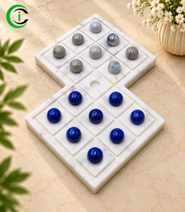 ชุดเกมมอร์ริสสำหรับผู้ชาย CCI Marble Nine ขนาด 10 นิ้ว พร้อมลูกบอลสีน้ำเงินขาว เกมกระดานกลยุทธ์ตกแต่งโต๊ะสำหรับเล่นที่บ้าน - Product Image 1