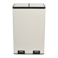 Poubelle de 30L x 2 compartiments Poubelle double poubelle et recyclage avec couvercle Poubelle de 16 gallons Cuisine détachable à double compartiment