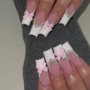 2024 Nieuwste Stijl Pers Op Nagels Handgemaakte Nail Art Nep Nagels Kit Professionele Kunstnagels