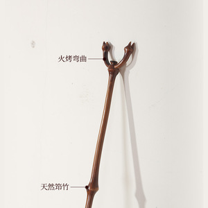Chinese Style Bamboo <b>Clothes</b> <b>Rack</b> Standing Type Lacquered Maroon Entryway Use Clothing Organizer - Product Image 3