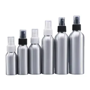 Empty 30ml 50ml 100ml 250ml 500ml Round Metal Spray Pump Aluminum Bottle For Cosmetic Perfume