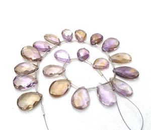 ลูกแพร์แบบเหลี่ยมเพชรพลอยธรรมชาติ1เส้น,ลูกปัด Briolette รูปทรงยอดเยี่ยม20ชิ้น - Product Image 1