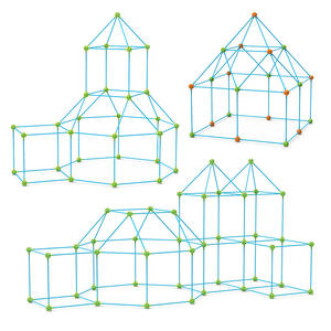 Tentes ultralégères 120 pièces Jouet de construction créatif pour enfants Tente à assembler soi-même Kit de construction de yourte pour enfants gratuit - Product Image 2