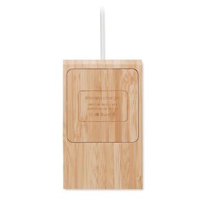 Cargador Inalámbrico de Bambú Creativo de 5W para Escritorio, con Logotipo Personalizado, Soporte para Tablet y Teléfono Móvil, Bancos de Energía Promocionales - Product Image 4
