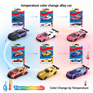 Modèle de voiture en alliage à changement de couleur 1:64, voiture en alliage moulé sous pression à changement de couleur selon la température / modèles de voitures de course pour garçons, cadeau idéal - Product Image 2