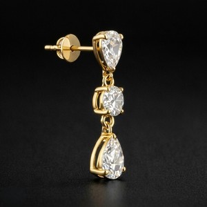 ต่างหูเพชรสตั๊ดคุณภาพพรีเมี่ยมเครื่องประดับที่สวยงามหรูหราสำหรับผู้หญิงของขวัญงานหมั้นงานแต่งงานดูเป็นอมตะ - Product Image 3