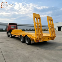Semi-remorque surbaissée à collier de cygne détachable, tri-essieux, pour le transport de grues de grande taille