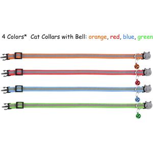 Collar reflectante para gatos, versión mejorada, con hebilla de liberación rápida, ajustable, ligero, de nailon a rayas, para gatos y perros, con cascabel. - Product Image 2