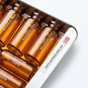 Ensembles de flacons en verre ambré de 10 ml à haute neutralité pour peptides, avec bouchons à clapet rouges et bouchons médicaux en butyl pour composés photosensibles - Product Image 4