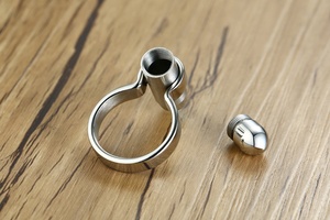 Perhiasan Memorial Dapat Dibuka Berbentuk Peluru Kremasi Guci Abu Kenang-kenangan Cincin - Product Image 6