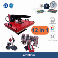 Presse à Chaud Manuelle Hydraulique Combinée 12-en-1 40x60cm (16x24 po) en Aluminium Épaissi pour Sublimation et Transfert Thermique 110V/220V