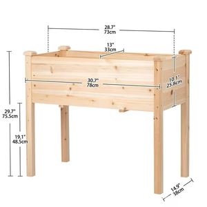 Jardinera rectangular de madera para plantar flores en el jardín, maceta elevada para vegetales, impermeable y multifuncional para uso doméstico. - Product Image 1