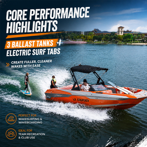 <span class=keywords><strong>Barco</strong></span> de wakeboard de fibra de vidrio de <span class=keywords><strong>6</strong></span>.7 m (22 pies) AX670 WK para 14 personas, con motor interno, personalizable para deportes acuáticos. - Product Image 1