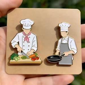 Épinglette de revers personnalisée en émail pour les arts culinaires, fabrication OEM, récompense pour les chefs cuisiniers, badge en émail personnalisé, épinglette culinaire personnalisée - Product Image 1