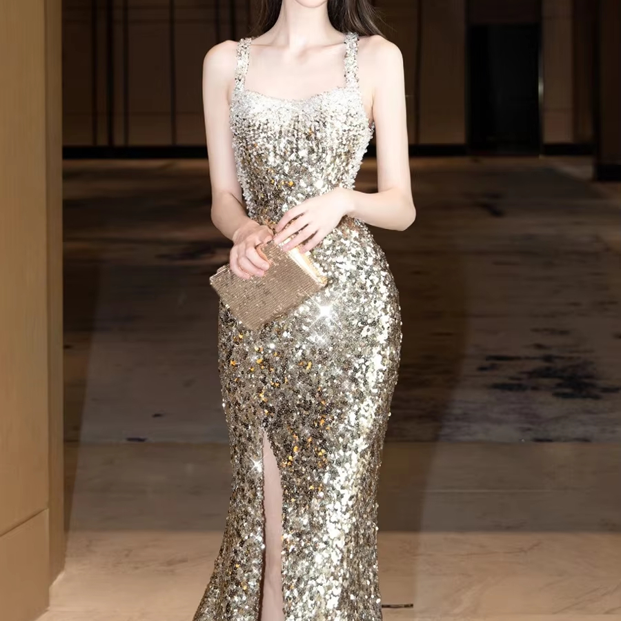 Gold Tube Dress - Elegant and Stylish Women's Clothing