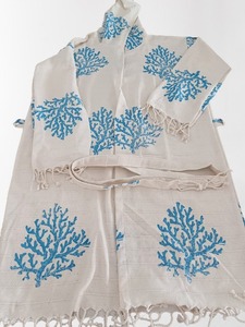 Albornoz con capucha de algodón turco, albornoz suave colorido de manga larga de algodón de secado rápido, Spa, playa, hogar, estampado de la mejor calidad - Product Image 5