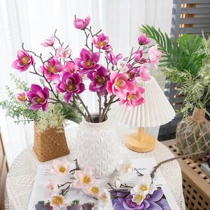 YC1025真丝玉兰人造长茎枝人造花仿真玉兰婚庆餐桌装饰 - Product Image 5