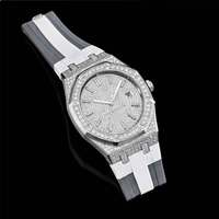 Neu eingetroffen: 925er Silber Moissanit Hip-Hop Automatikuhr – Mechanische Iced-Out Armbanduhr für Herren, ideal für Streetwear, Partys und als Geschenk