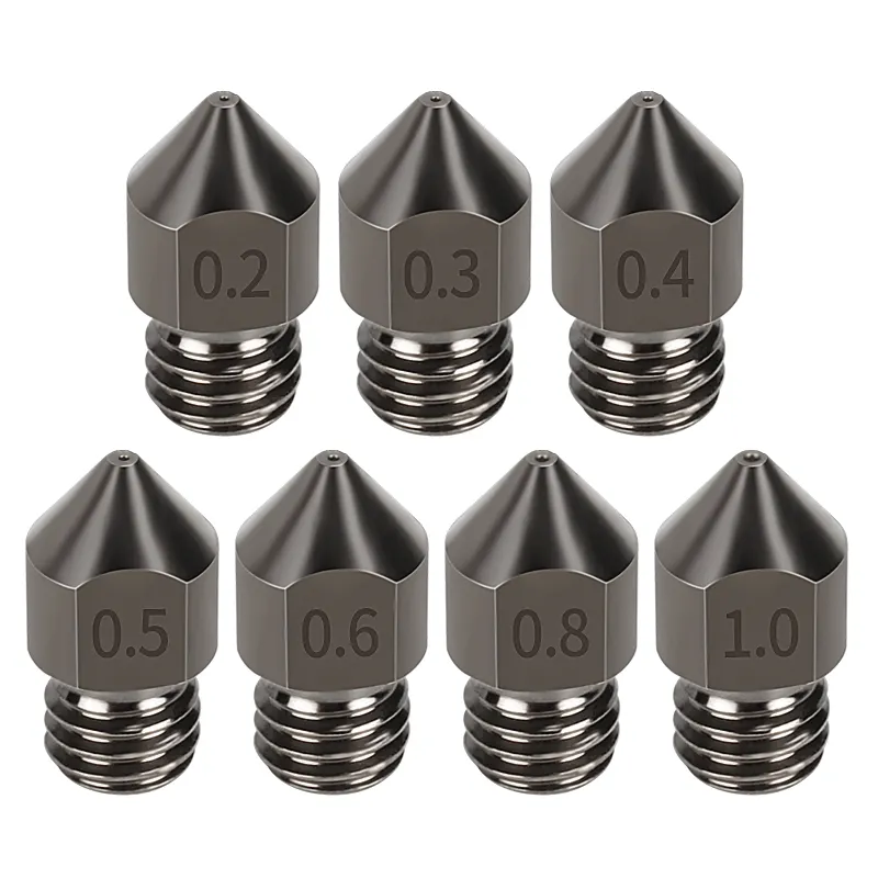 3D printer accessories extrusion head 0.4mm harden steel mk8 nozzle