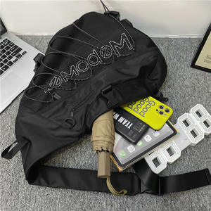 WePower Sac de poitrine en nylon pour homme, sac bandoulière de grande capacité, couleur unie, tenues de tous les jours, automne 2023 - Product Image 1