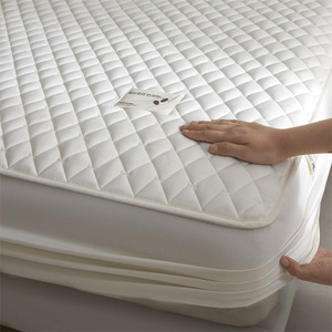 ผ้าปูที่นอนโปรตีนไหม 120x200 ซม. สีขาวล้วน สไตล์มินิมอล สำหรับเตียงขนาด 0.9 ม. - Product Image 2