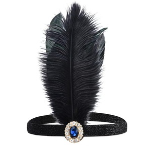 Coiffe scintillante en cristal pour femme, accessoires de scène pour clubs, chanteuses et danseuses de Samba, coiffe sexy de fête avec strass et plumes - Product Image 3