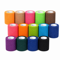 Bande de contention élastique auto-adhésive imperméable multicolore pour le soutien des blessures et les soins des plaies chez les animaux