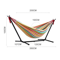 Vente en gros de balançoire portable pour camping en plein air, hamac avec support intégré, mallette de transport, quincaillerie suspendue en coton, lit d'extérieur