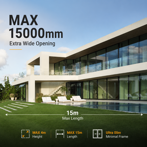 Porte <span class=keywords><strong>coulissante</strong></span> en aluminium certifiée NFRC, porte patio à rupture de pont thermique, grande ouverture <span class=keywords><strong>vitrée</strong></span> pour maisons et villas de luxe - Product Image 2