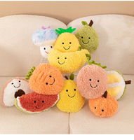 Mainan Boneka Buah Simulasi Kapas Lucu Baru, Boneka Sayuran Semangka Pisang Wortel Lembut, Boneka Plush Custom