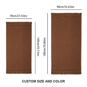 Toalla de Playa Jacquard Tropical de Gran Tamaño, 100% Algodón, con Logotipo Personalizado en Relieve, Certificación OEKO-TEX, de Lujo, Color Marrón, para Piscina y Baño - Product Image 2