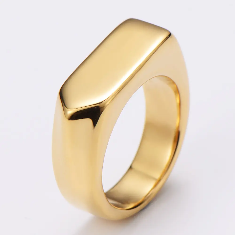 Custom Made Word Bulk Arabic Engraved Gold Filled 304 Stainless Steel Hug Tungsten Turquoise Ring Men Minimalist Blanks