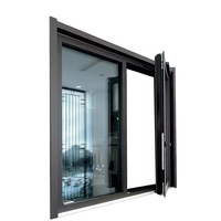 Fenêtre à battant en aluminium à double vitrage de marque supérieure, style moderne, nouveau design pour chambre à coucher conforme aux normes australiennes